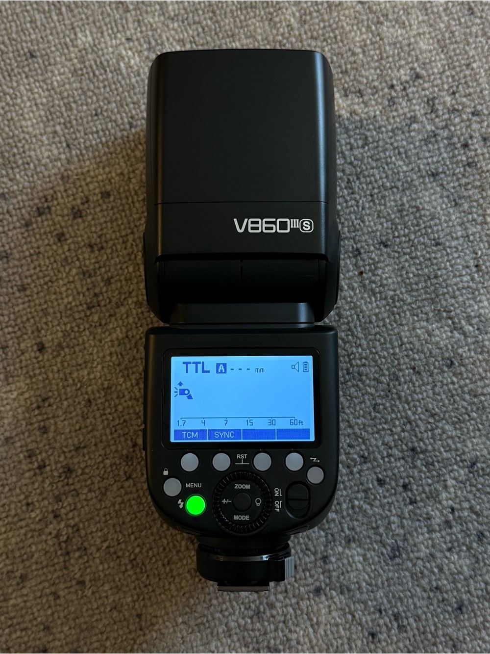 V860II-S TTL Camera Flash - Black w/soft case.